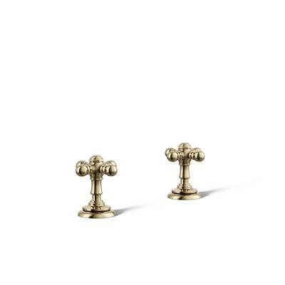 Artifacts Cross bathroom sink faucet handles - Vibrant French Gold by Kohler