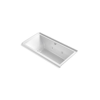 Kohler Underscore 60'' x 30'' alcove Heated BubbleMassageE air bath with whirlpool, right drain - White by Kohler