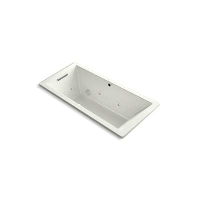 Kohler Underscore Rectangle 66'' x 32'' Heated BubbleMassageE air bath with whirlpool, end drain - Dune