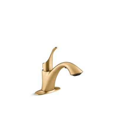 Kohler Simplice Pull-out laundry sink faucet with two-function sprayhead - Vibrant Brushed Moderne Brass