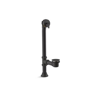 Iron Works Decorative 1-1/2'' adjustable pop-up bath drain for 5' whirlpool with tailpiece - Matte Black by Kohler