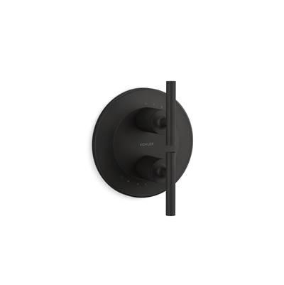 Kohler Purist MasterShower temperature and volume control valve trim - Matte Black by Kohler