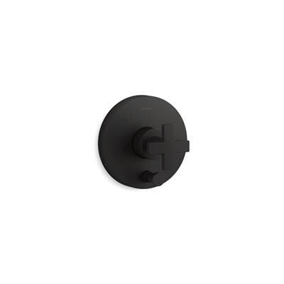 Kohler Composed Rite-Temp valve trim with push-button diverter and cross handle - Matte Black by Kohler