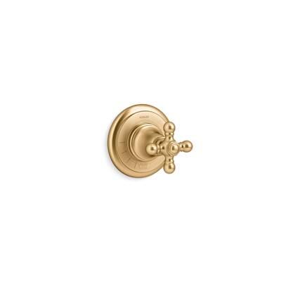 Artifacts MasterShower volume control valve trim with cross handle - Vibrant Brushed Moderne Brass by Kohler