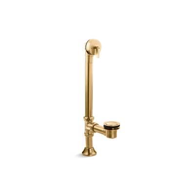 Iron Works Decorative 1-1/2'' adjustable pop-up bath drain for 5' whirlpool with tailpiece - Vibrant Brushed Moderne Brass by Kohler