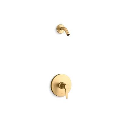 Kohler Pitch Rite-Temp shower trim kit, without showerhead - Vibrant Brushed Moderne Brass by Kohler