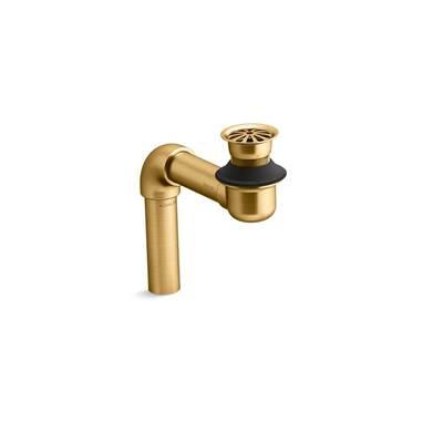 Bathroom sink offset drain with open strainer - Vibrant Brushed Moderne Brass by Kohler