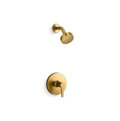 Kohler Pitch Rite-Temp shower trim kit, 2.5 gpm - Vibrant Brushed Moderne Brass by Kohler