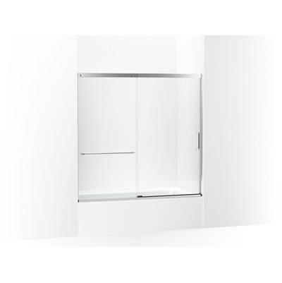 Kohler Elate Sliding bath door, 56-3/4'' H x 56-1/4 - 59-5/8'' W with heavy 5/16'' thick Crystal Clear glass - Bright Silver by Kohler