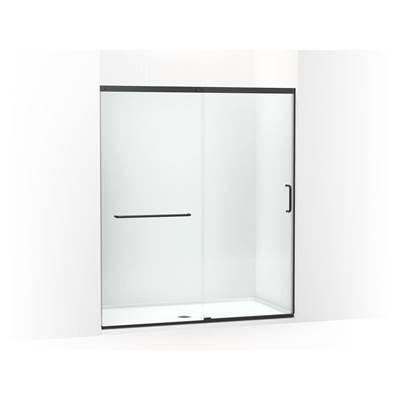 Kohler Elate Sliding shower door, 75-1/2'' H x 62-1/4 - 65-5/8'' W, with heavy 5/16'' thick Crystal Clear glass - Matte Black by Kohler