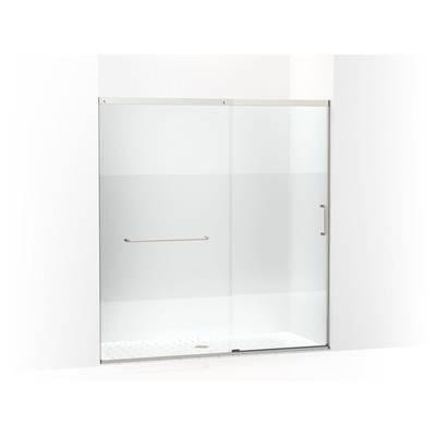 Elate Sliding shower door, 75-1/2'' H x 68-1/4 - 71-5/8'' W, with heavy 5/16'' thick Crystal Clear glass with privacy band - Anodized Matte Nickel by Kohler