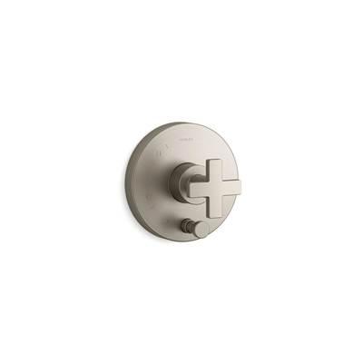 Kohler Composed Rite-Temp valve trim with push-button diverter and cross handle - Vibrant Brushed Nickel by Kohler