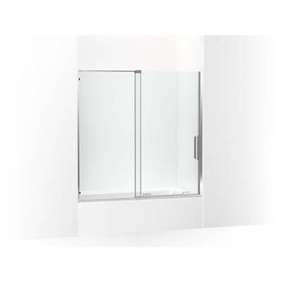 Kohler Echelon Sliding bath door, 58-1/4'' H x 55-3/4 - 59-3/4'' W, with 5/16'' thick Crystal Clear glass - Bright Polished Silver by Kohler