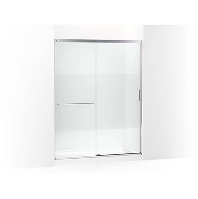 Kohler Elate Sliding shower door, 75-1/2'' H x 56-1/4 - 59-5/8'' W, with heavy 5/16'' thick Crystal Clear glass with privacy band - Bright Silver by Kohler