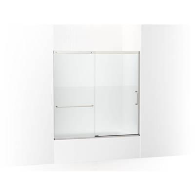 Kohler Elate Sliding bath door, 56-3/4'' H x 56-1/4 - 59-5/8'' W with heavy 5/16'' thick Crystal Clear glass with privacy band - Matte Nickel by Kohler