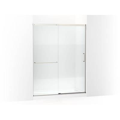 Kohler Elate Sliding shower door, 75-1/2'' H x 56-1/4 - 59-5/8'' W, with heavy 5/16'' thick Crystal Clear glass with privacy band - Matte Nickel by Kohler