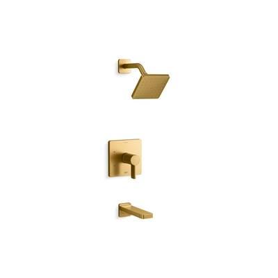 Kohler Parallel Rite-Temp bath and shower trim kit, 2.5 gpm - Vibrant Brushed Moderne Brass by Kohler