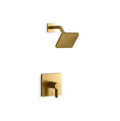 Kohler Parallel Rite-Temp shower trim kit, 2.5 gpm - Vibrant Brushed Moderne Brass by Kohler