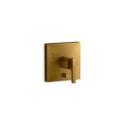 Kohler Honesty Rite-Temp valve trim with push-button diverter - Vibrant Brushed Moderne Brass by Kohler