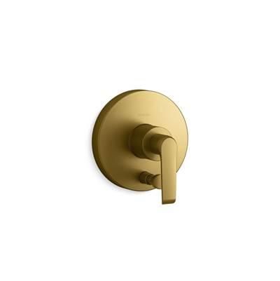 Avid Rite-Temp valve trim with push-button diverter - Vibrant Brushed Moderne Brass by Kohler