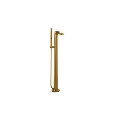 Avid Floor-mount bath filler trim - Vibrant Brushed Moderne Brass by Kohler