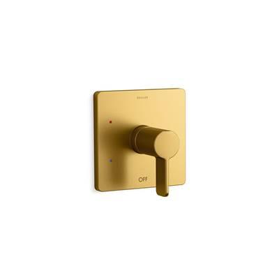 Kohler Parallel Rite-Temp shower valve trim - Vibrant Brushed Moderne Brass by Kohler