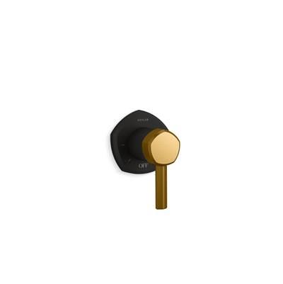 Kohler Occasion MasterShower volume control valve trim with lever handle - Matte Black With Brushed Moderne Brass by Kohler