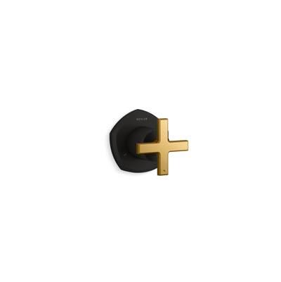 Kohler Occasion MasterShower transfer valve trim with cross handle - Matte Black With Brushed Moderne Brass by Kohler