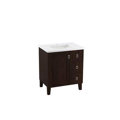 30'' bathroom vanity cabinet with sink and quartz top by Kohler
