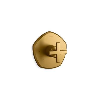 Kohler Occasion MasterShower temperature control valve trim with cross handle - Vibrant Brushed Moderne Brass by Kohler