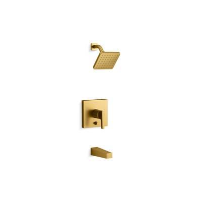 Kohler Honesty Rite-Temp bath and shower trim kit with push-button diverter, 2.5 gpm - Vibrant Brushed Moderne Brass by Kohler