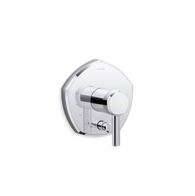 Kohler Occasion Rite-Temp valve trim with push-button diverter and lever handle - Polished Chrome by Kohler