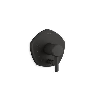 Kohler Occasion Rite-Temp valve trim with push-button diverter and lever handle - Matte Black by Kohler