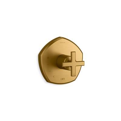 Kohler Occasion Rite-Temp valve trim with cross handle - Vibrant Brushed Moderne Brass by Kohler