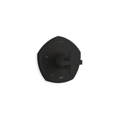 Kohler Occasion Rite-Temp valve trim with cross handle - Matte Black by Kohler
