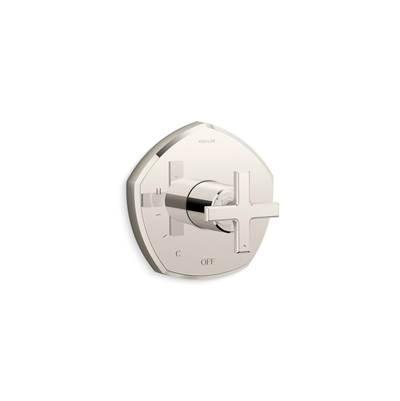 Kohler Occasion Rite-Temp valve trim with cross handle - Vibrant Polished Nickel by Kohler
