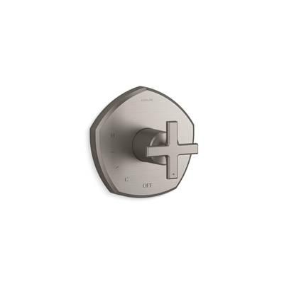 Kohler Occasion Rite-Temp valve trim with cross handle - Vibrant Brushed Nickel by Kohler