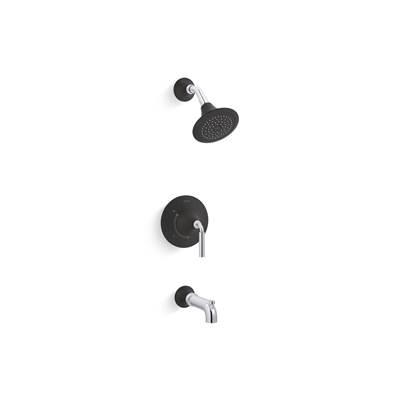 Kohler ToneE Rite-Temp bath and shower trim kit, 2.5 gpm - Polished Chrome With Matte Black by Kohler