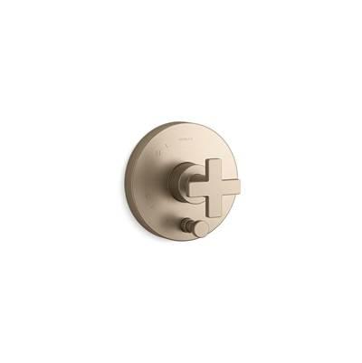 Kohler Composed Rite-Temp valve trim with push-button diverter and cross handle - Vibrant Brushed Bronze by Kohler