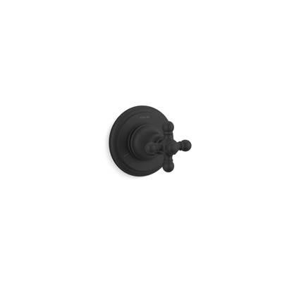 Artifacts MasterShower transfer valve trim with cross handle - Matte Black