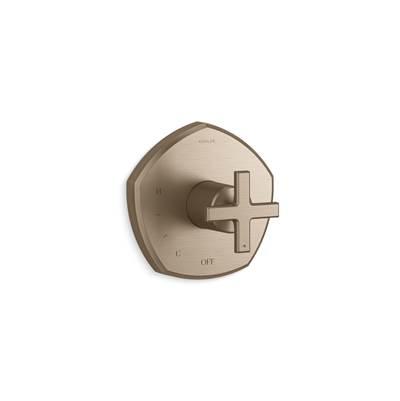 Kohler Occasion Rite-Temp valve trim with cross handle - Vibrant Brushed Bronze by Kohler
