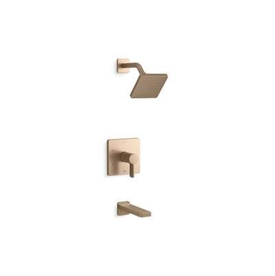 Kohler Parallel Rite-Temp bath and shower trim kit, 2.5 gpm - Vibrant Brushed Bronze by Kohler