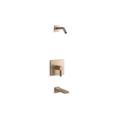 Kohler Parallel Rite-Temp bath and shower trim kit, without showerhead - Vibrant Brushed Bronze by Kohler