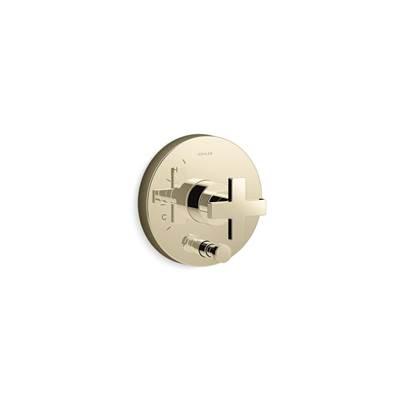 Kohler Composed Rite-Temp valve trim with push-button diverter and cross handle - Vibrant French Gold by Kohler