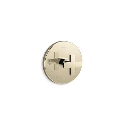 Kohler Composed MasterShower temperature control valve trim with cross handle - Vibrant French Gold by Kohler