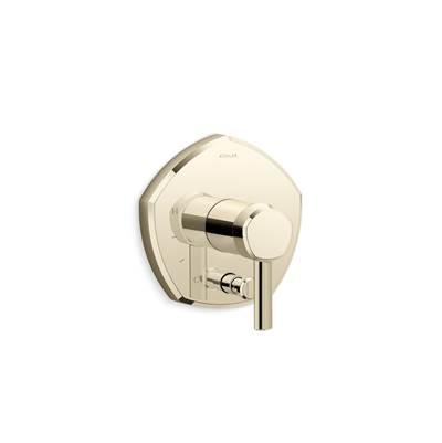 Kohler Occasion Rite-Temp valve trim with push-button diverter and lever handle - Vibrant French Gold by Kohler