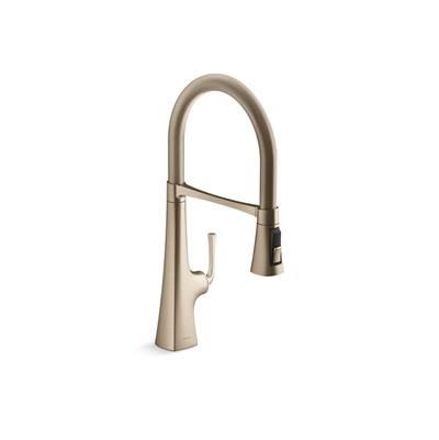 Graze Semi-professional kitchen sink faucet with three-function sprayhead