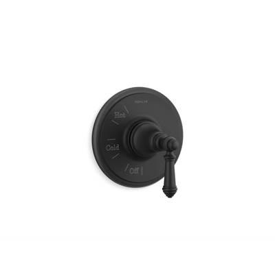 Artifacts Rite-Temp valve trim with lever handle - Matte Black by Kohler