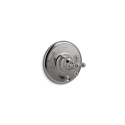 Artifacts Rite-Temp valve trim with push-button diverter and cross handle - Vibrant Titanium by Kohler