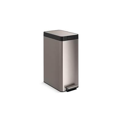 13-gallon stainless steel slim step trash can with bifold lid